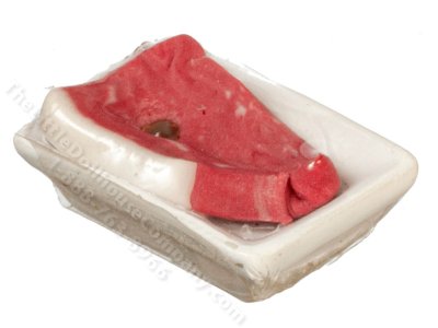 (image for) Miniature Steak on a Plate for Dollhouses