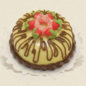 (image for) Miniature Yellow Cake with Chocolate and Sugared Strawberries