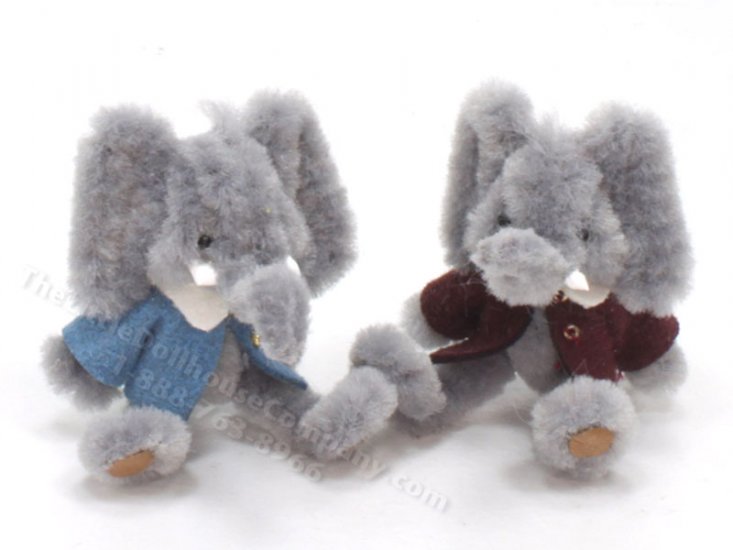 (image for) Miniature Sitting Elephant in Jacket by Sue Wilkes