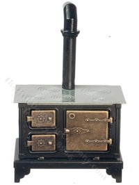 (image for) Miniature Old Fashioned Wood Stove for Dollhouses