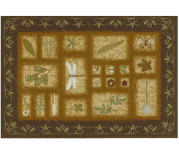 (image for) Miniature Small Scale Rug Featuring Plants and Insects