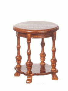 (image for) Miniature 1930 Round Walnut Table for a Doll House