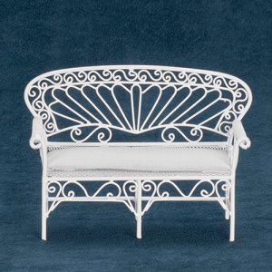(image for) Miniature Garden Settee, White Wire