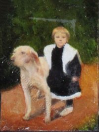 (image for) Young Child and a Big Dog replica by Larry Morganti