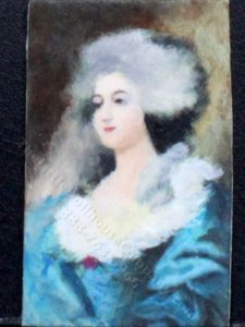 (image for) Miniature Woman in Blue Painting by Larry Morganti