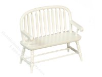 (image for) Miniature White Colonial Windsor Bench
