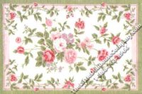 (image for) Miniature Pink Roses Carpet with Green Border for Dollhouses