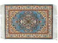 (image for) Miniature Turkish Carpet for Dollhouses - Blue/Gold