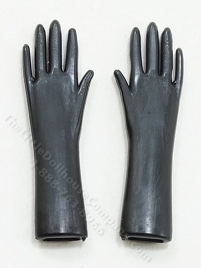(image for) Miniature Black Rubber Gloves For Dollhouses