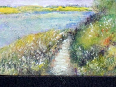 (image for) Miniature Flowering Riverbank Painting by Larry Morganti