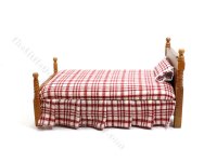 (image for) Miniature Walnut Single Bed for Dollhouses