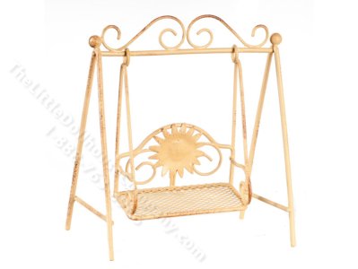 (image for) Miniature Children's Swing Set for Dollhouses - Tan