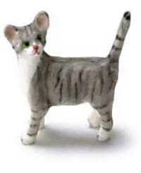 (image for) Miniature Grey Standing Kitten for Dollhouses