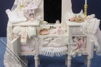 (image for) Miniature Dressed Makeup Table & Stool by Danielle Designs