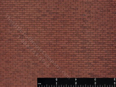 (image for) Red Brick Wallpaper Sheet for Dollhouses, 2pc