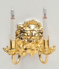 (image for) Lion Double Candle Wall Sconce with Bi-Pin Bulbs