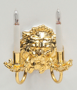 (image for) Lion Double Candle Wall Sconce with Bi-Pin Bulbs