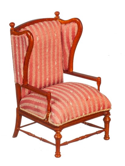 (image for) Miniature Colonial Wing Chair for Dollhouses