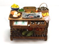 (image for) Miniature Food Preparation Table with Fish by Mouse House