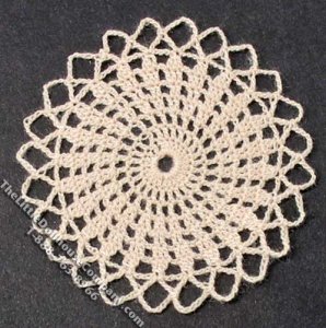 (image for) Miniature Handmade Pink Lace Flower Doily for Dollhouses