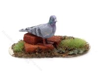 (image for) Dollhouse Scale Model Pigeon on Bricks