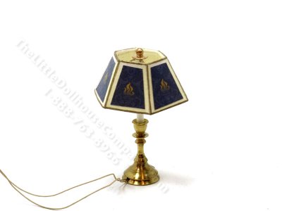(image for) Miniature 12v Large Table Lamp for Dollhouses - Blue Flame
