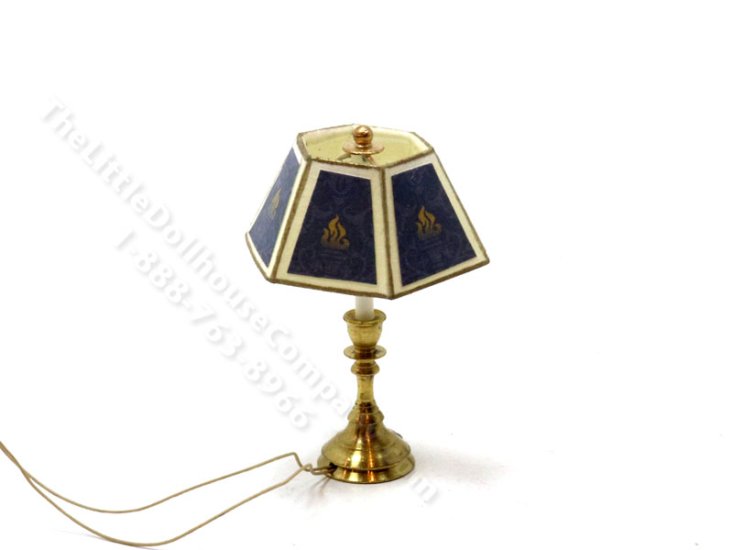(image for) Miniature 12v Large Table Lamp for Dollhouses - Blue Flame