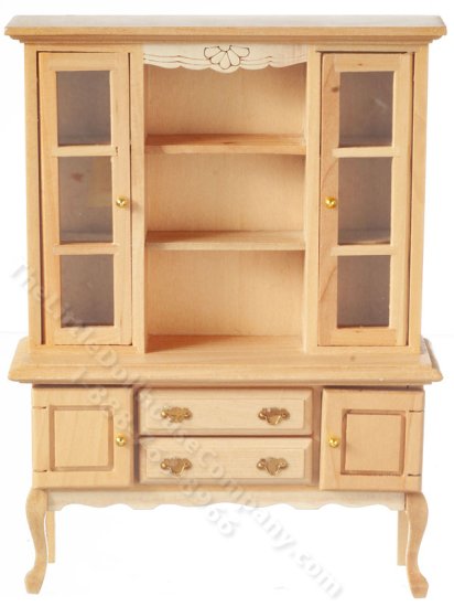 (image for) Miniature Oak China Cabinet Hutch
