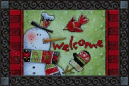(image for) Miniature Snowman Welcome Mat for Dollhouses