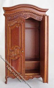 (image for) Miniature Provencal Louis XV Walnut Armoire for Dollhouses