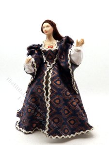 (image for) Miniature Handcrafted Tudor Woman in Peacock Dress