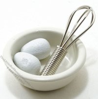 (image for) Miniature Whisk with Bowl and Eggs For Dollhouses