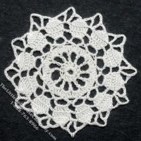(image for) Miniature Handmade Lace Pinwheel Shaped Doily for Dollhouses