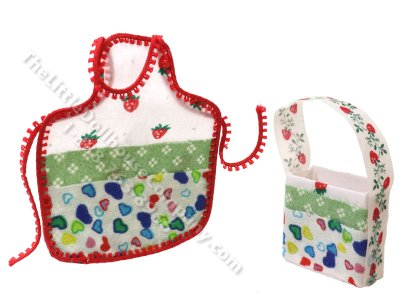 (image for) Miniature Gardening Apron and Tote Set for Dollhouses