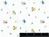 (image for) Fruit and Flowers on Dots Miniature Wallpaper for Dollhouses