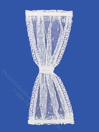 (image for) Miniature Long Gathered Door Panel Covering for Dollhouses