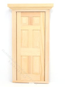 (image for) Dollhouse Scale Model 6-Panel Pediment Door