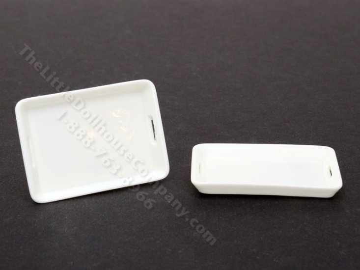 (image for) Miniature White Food Tray for Dollhouses