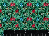 (image for) Iris on Green Pattern Miniature Wallpaper for Dollhouses
