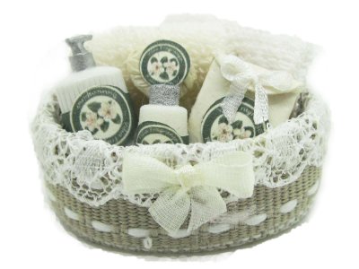 (image for) Miniature Spa Basket in White for Dollhouses