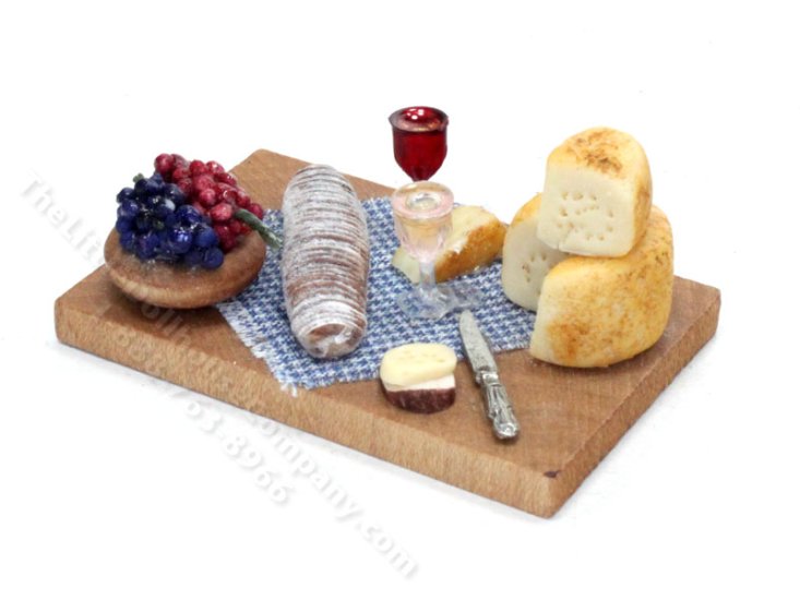(image for) Miniature Wine and Cheese Board for Dollhouses