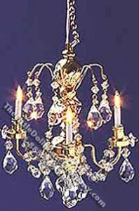 (image for) Dollhouse Scale Model Nostalgia Three Arm Crystal Chandelier