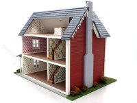 (image for) 1:48 Scale Assembled Farm Dollhouse