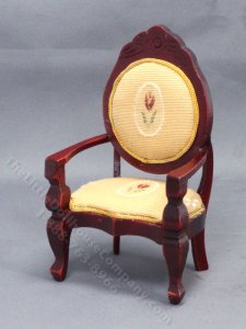 (image for) Vintage Upholstered Dining Chair for Dollhouses