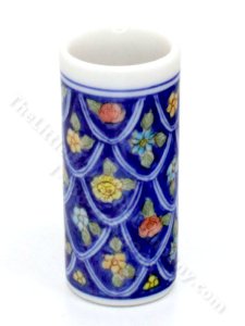 (image for) Miniature Blue Floral Umbrella Stand for Dollhouses