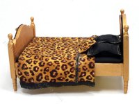(image for) Miniature 20s Leopard Bedroom Set (3pcs) for Dollhouses