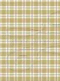 (image for) Khaki Bird Toile Plaid Pattern Wallpaper for Dollhouses