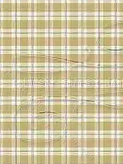 (image for) Khaki Bird Toile Plaid Pattern Wallpaper for Dollhouses