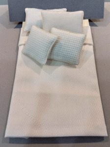 (image for) Miniature Single Ivory Herringbone Bedding Set