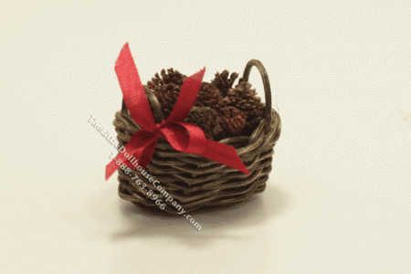 (image for) Dollhouse Miniature Basket of Pine Cones by Amy Robinson